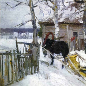 Зима. Деревня. Сельский пейзаж. Россия