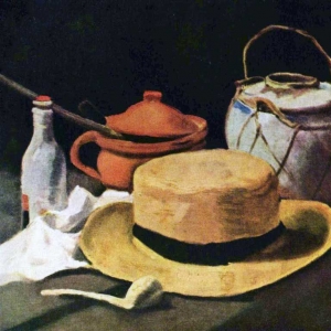 Ван Гог, Винсент Виллем. Натюрморт с соломенной шляпой и трубкой