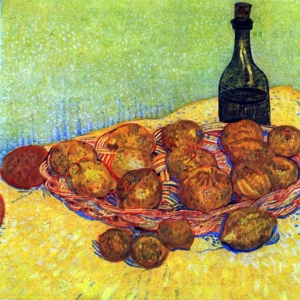 Ван Гог, Винсент Виллем. Натюрморт с бутылкой, лимонами и апельсинами