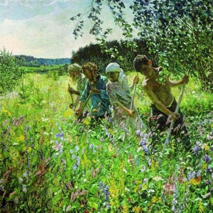 Аркадий Пластов. Сенокос. 1945