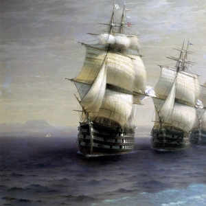 Айвазовский Иван. Смотр Черноморского флота в 1849 году (1886)