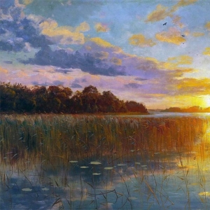 Мёнстед Петер. Закат в датских фьордах (1901)
