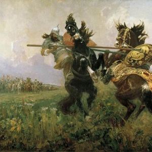 Михаил Авилов. Поединок Пересвета с Челубеем на Куликовом поле. 1943