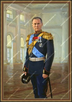 Мужской портрет в образе военного или короля. Компания Portret-maslom.ru Ручная работа. Высочайшее качество. Звони: 89161719004