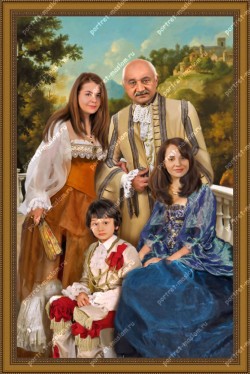 Заказать семейный портрет по фотографии от компании Portret-maslom.ru Ручная работа. Высочайшее качество. Звони: 89161719004