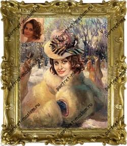 Подарок женщине от компании Portret maslom.ru